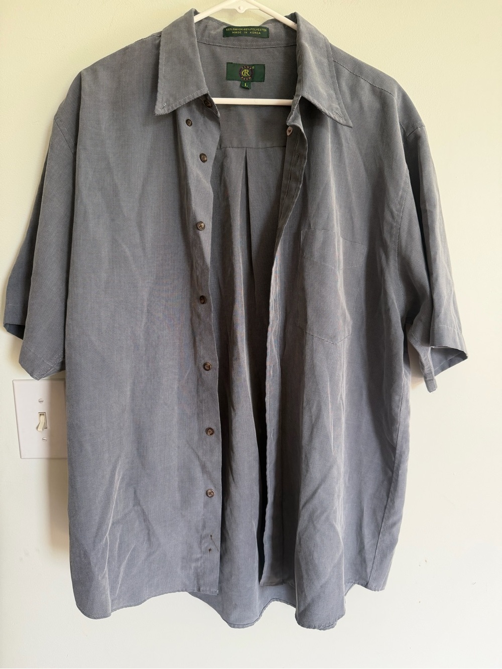 Club Room Classic Short-Sleeve Button-Up Shirt — Gray